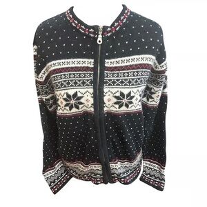 Studio Works Festive Black and White Cardigan